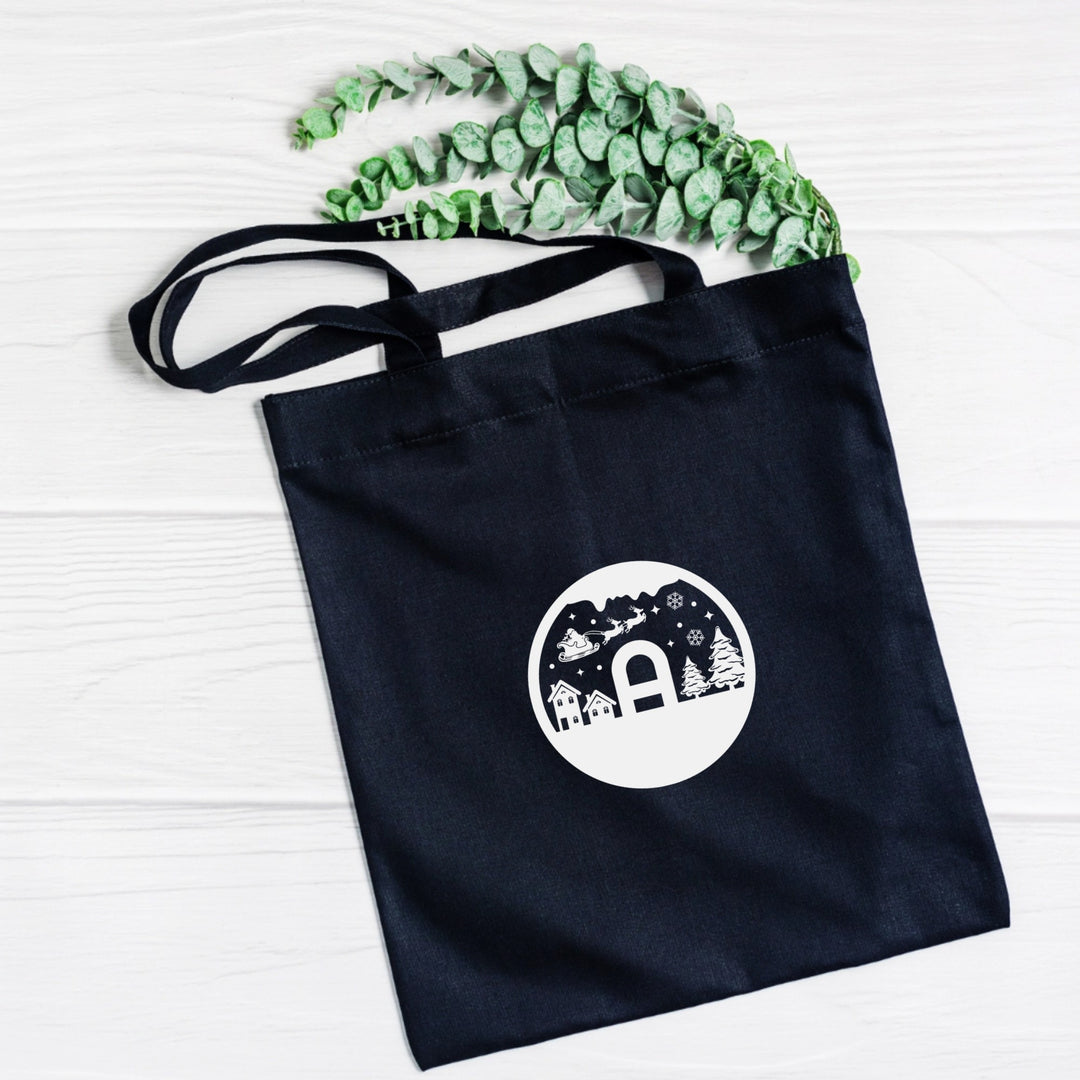 Tote bag zwart met wit monogram